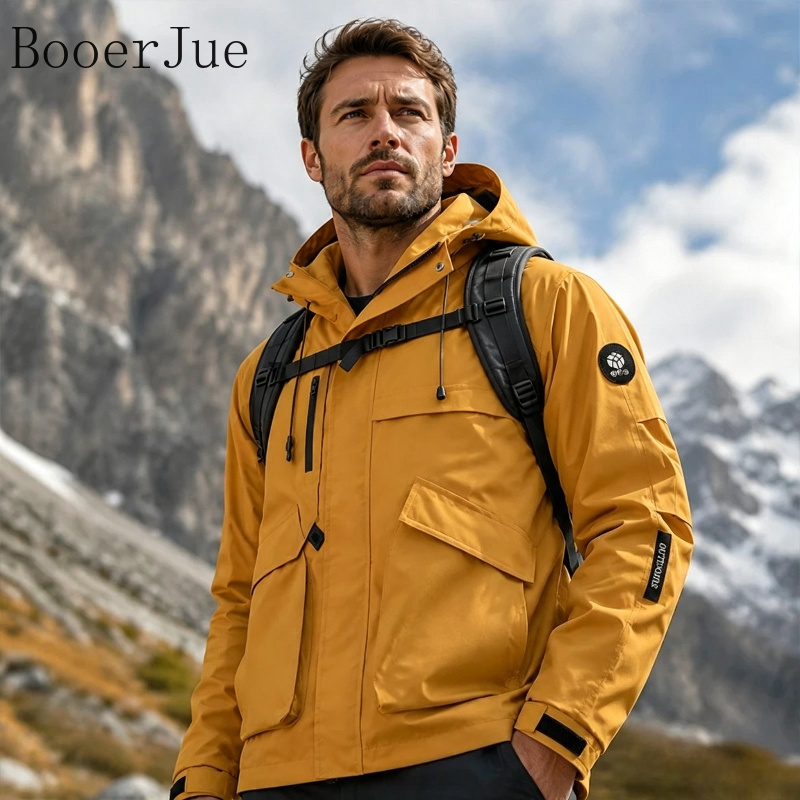 Fishing Jacket Waterproof - Men's Waterproof Hiking Jacket Softshell Hooded