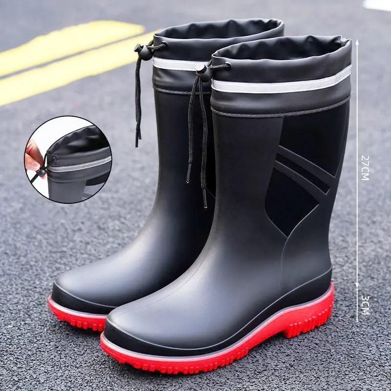 Fishing Boots - Fashion Men's Medium Tube Rain Boots