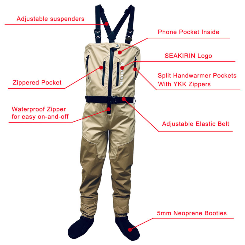 Zip-front Breathable Stout Che - Fishing Waders ulasan dan harga