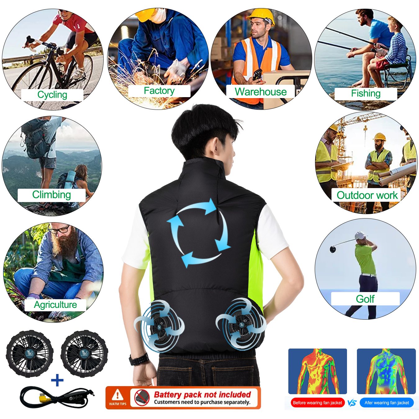 Summer Breathable Wearable Coo - Fishing Vest ulasan dan harga