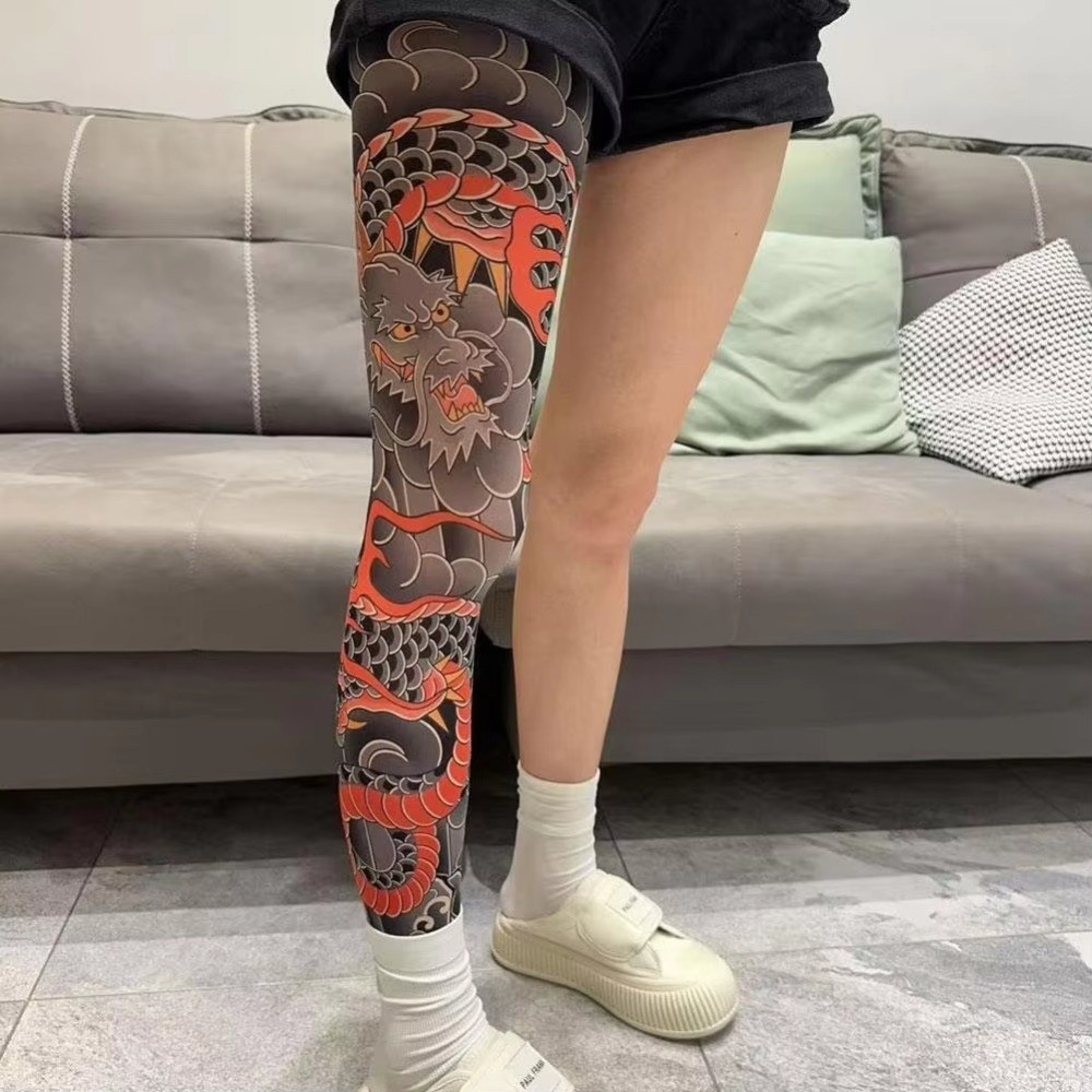 Full Leg Fake Tattoo Socks Pri - Fishing Socks ulasan dan harga