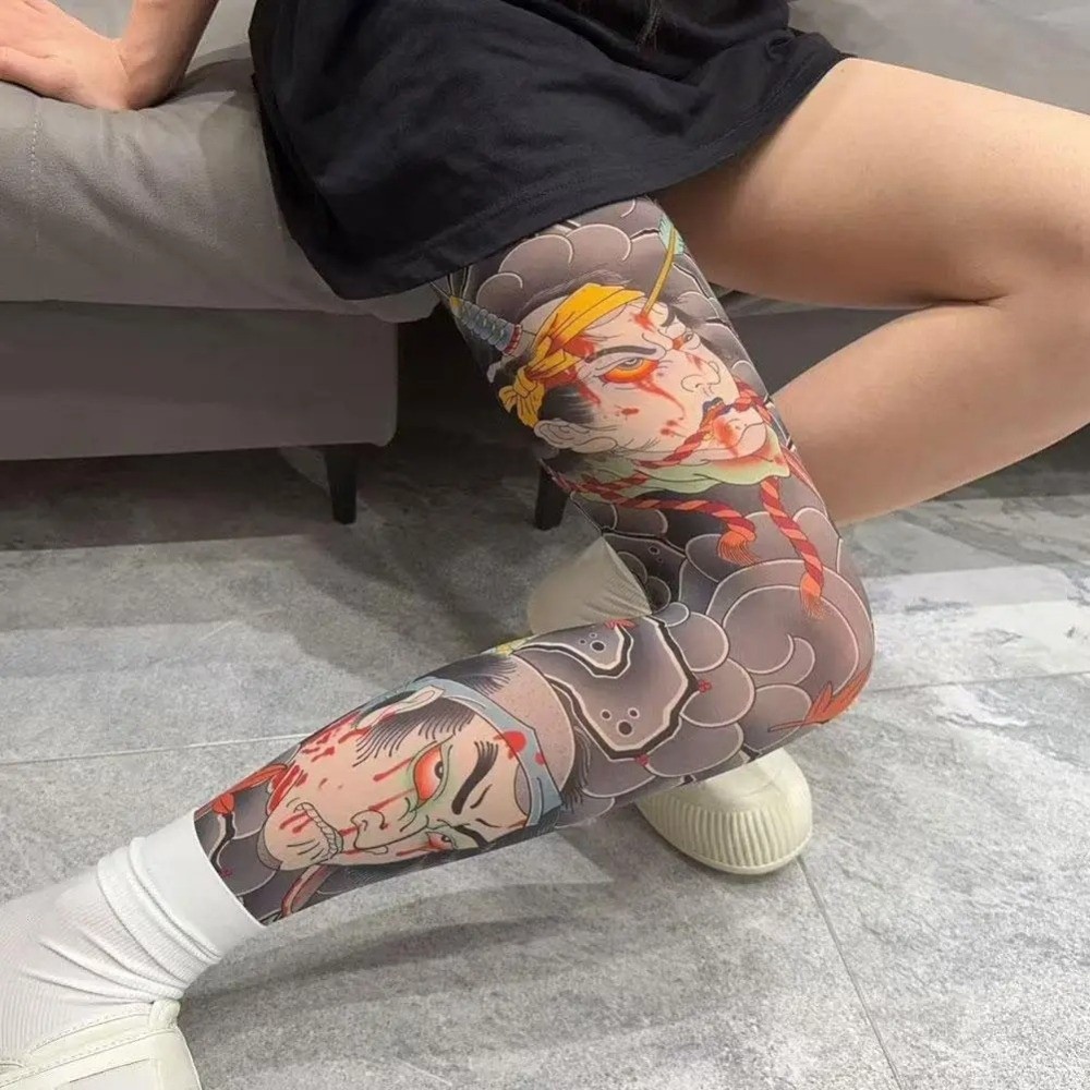 Full Leg Fake Tattoo Socks Pri - Fishing Socks ulasan dan harga