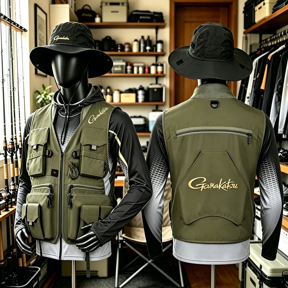 Gamakatsu Men Multi-Pocket Fis - Fishing Rain Suit ulasan dan harga