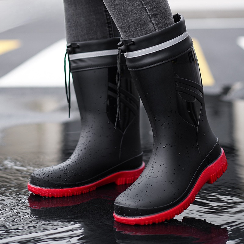 Fashion Men's Medium Tube Rain - Fishing Boots ulasan dan harga