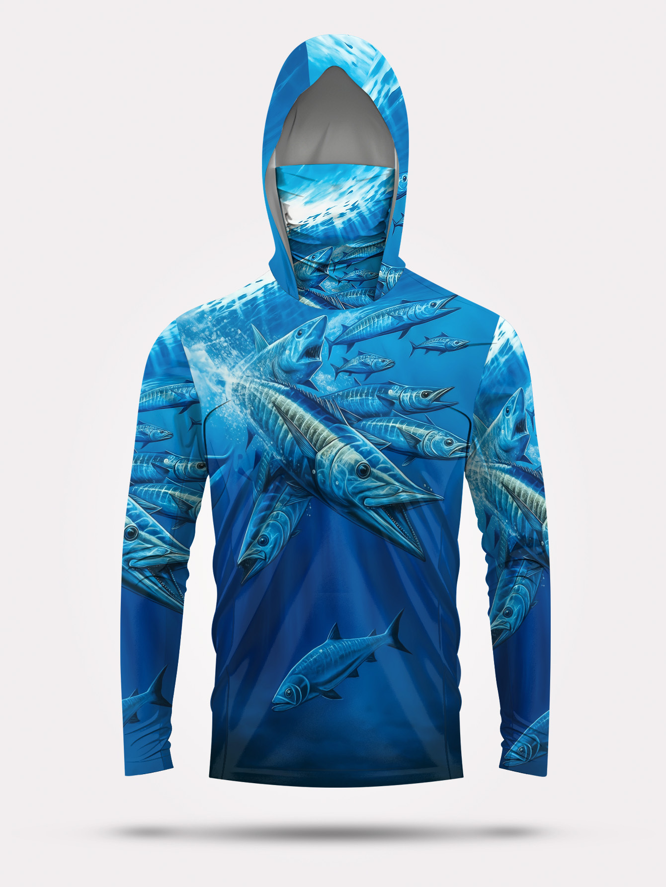 Men Hood Fishing Shirt long sl - Fishing Shirt Uv Protection ulasan dan harga