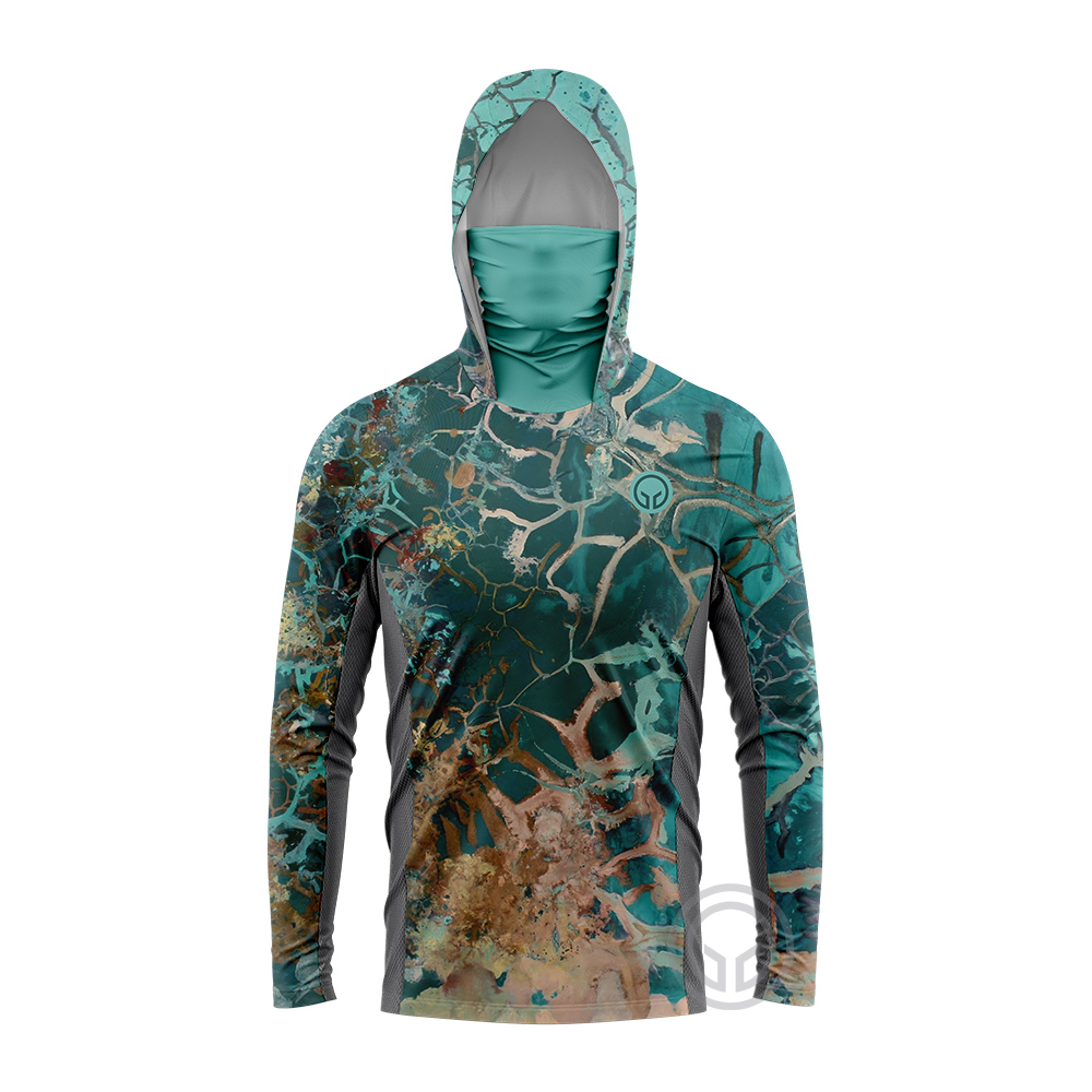 UPF50+ Sun-Protective Men Fish - Fishing Hoodie ulasan dan harga